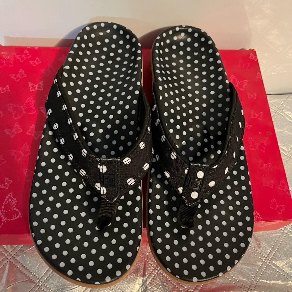 Spenco Women's Black Polka Dot Foam Flip Flop Sandals size 9 - Picture 3 of 6